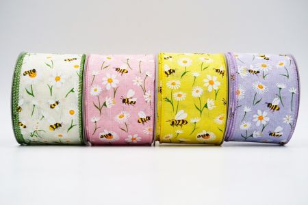 Spring Flower With Bees Collection Ribbon
